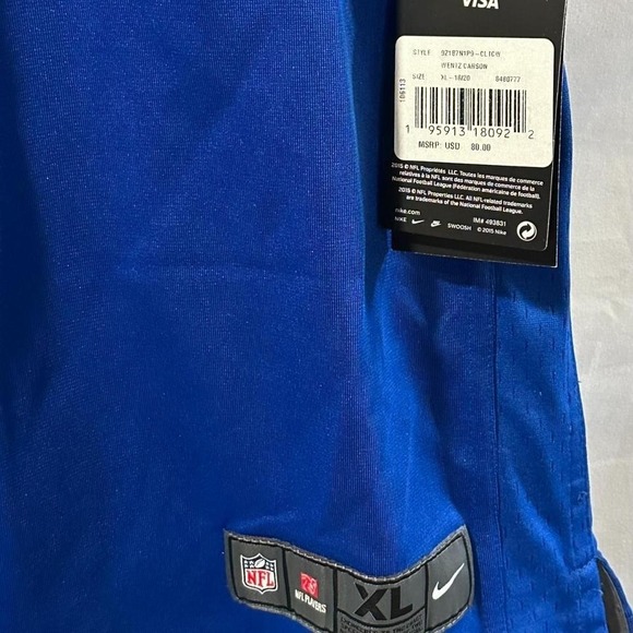 Blue Nike NFL Indianapolis Colts Jersey Youth XL (18/20) #2 WENTZ NWT - Picture 3 of 5